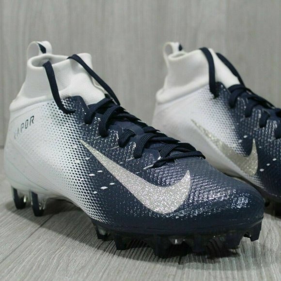 blue and silver football cleats